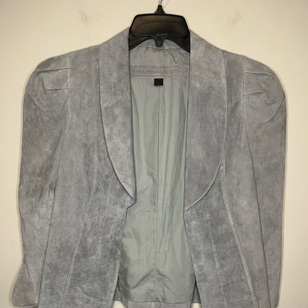 Barbara Hulanicki for Top Shop Suede Cropped Jacket Size Small - Picture 6 of 10